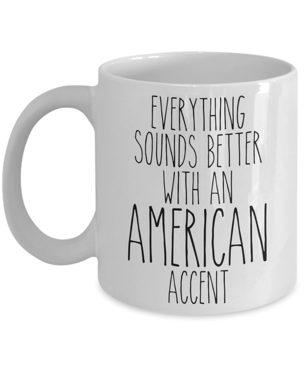 Us Citizenship Gift, New Citizen Gift, Becoming a Us Citizen Gift, American Accent Coffee Cup