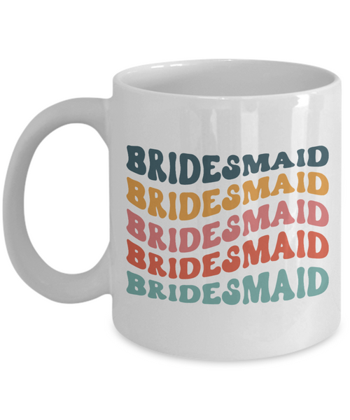 Bridesmaid Mug, Groovy Bachelorette, Groovy Bridesmaid, Retro Bridesmaid Mug, Bridal Party Mugs, Wedding Day, Aesthetic Boho Coffee Cup