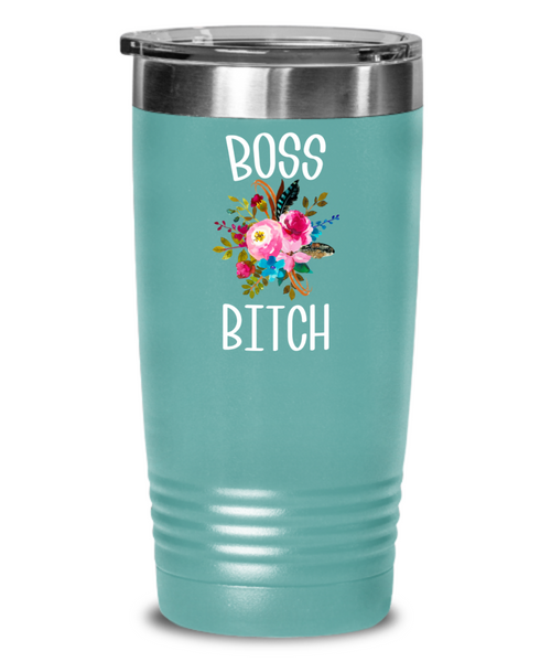 Boss Bitch Tumbler Coffee Mug Like A Boss Lady Boss Babe Coworker Gifts Funny Insulated Travel Cup BPA Free