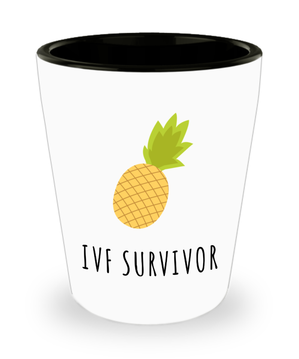 Pineapple IVF Gifts for Women Sister Men IVF Survivor Ceramic Shot Glass