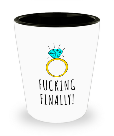 Im Engaged Shot Glass Fucking Finally Engagement Gift for Her Proposal Gift Bride To Be Future Mrs Fiance Ceramic Shot Glasses