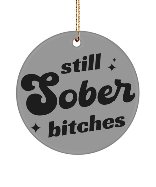 Sobriety Gifts for Women, One Year Sober Anniversary Gifts, Still Sober Bitches Christmas Tree Ornament