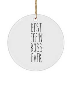 Gift For Boss Best Effin' Boss Ever Ceramic Christmas Tree Ornament Funny Coworker Gifts