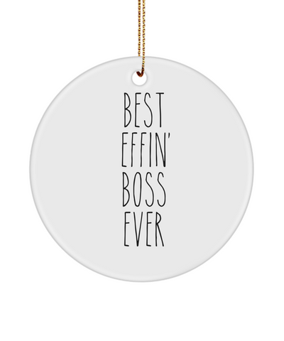 Gift For Boss Best Effin' Boss Ever Ceramic Christmas Tree Ornament Funny Coworker Gifts