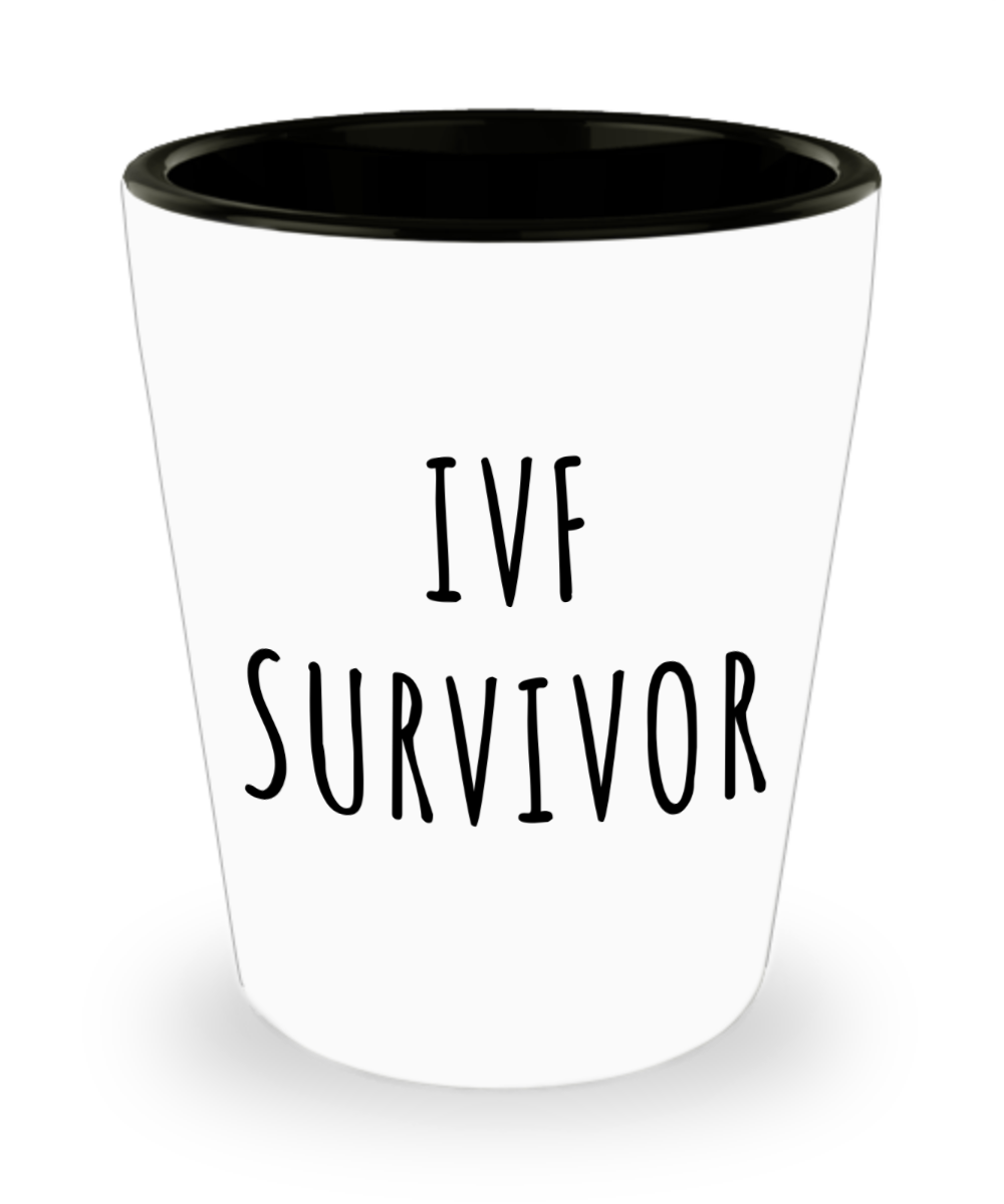 IVF Gifts for Women Men Sister IVF Survivor Ceramic Shot Glass