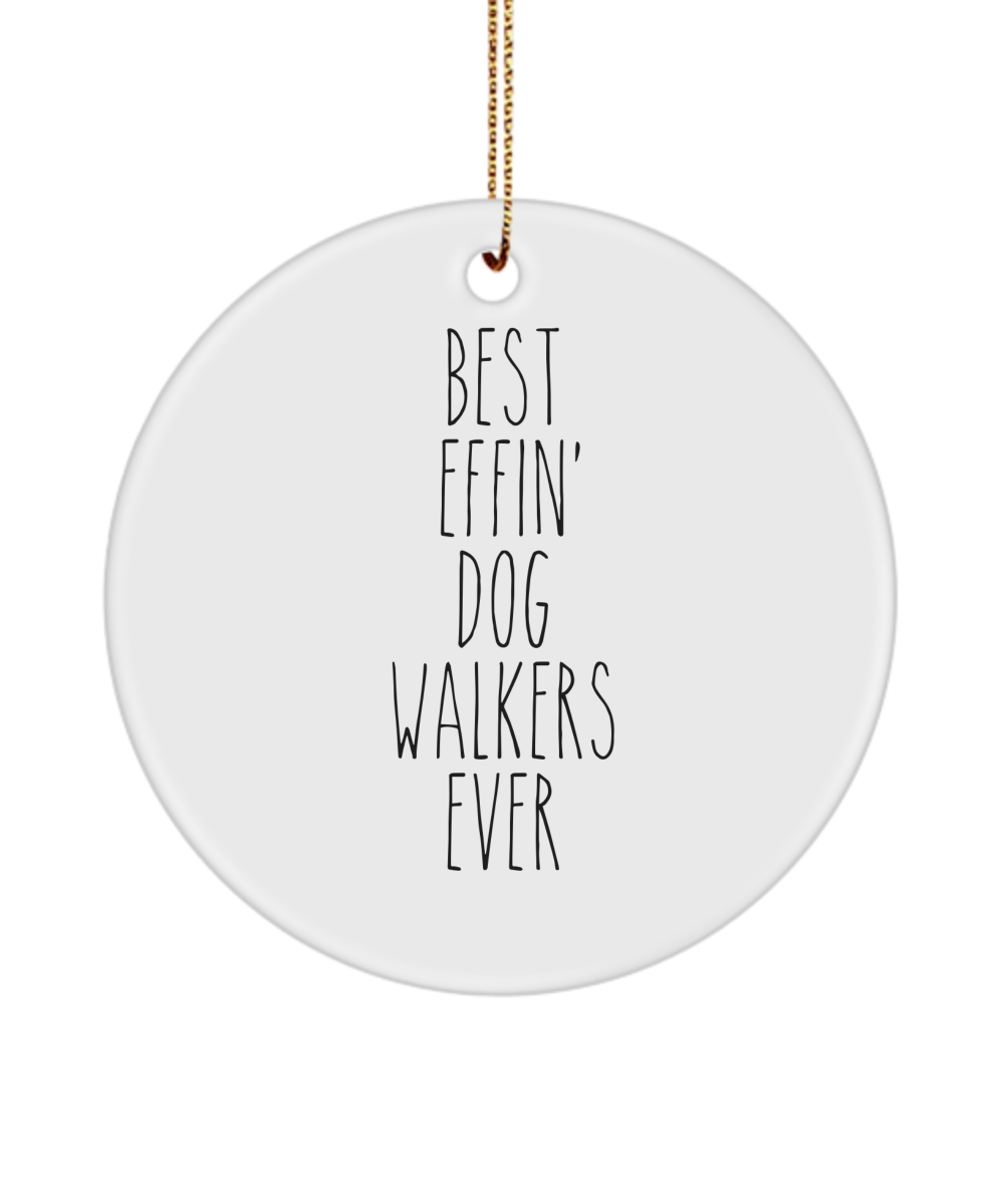 Gift For Dog Walkers Best Effin' Dog Walkers Ever Ceramic Christmas Tree Ornament Funny Coworker Gifts