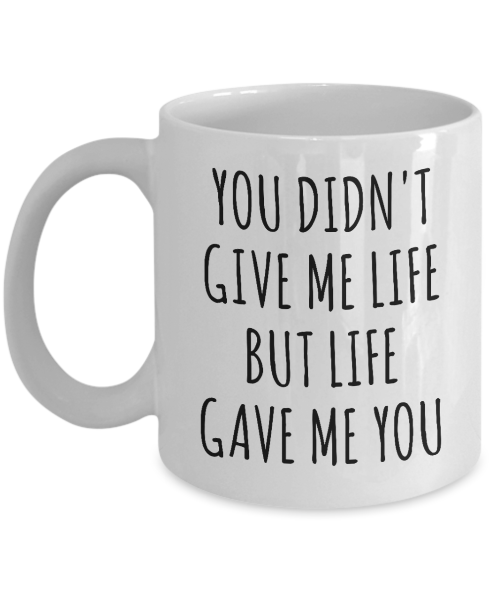 Adoptive Mom Gift Adopted Mother's Day Gift Foster Parents Gift Idea Adoptive Parent Mug Adoption Mug You Didn't Give Me Life But Life Gave Me You Coffee Cup-Cute But Rude