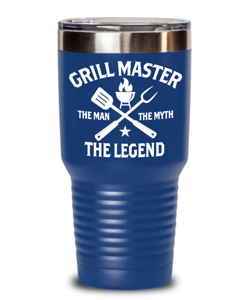 Grill Master The Man The Myth The Legend Insulated Drink Tumbler Travel Cup Funny Gift