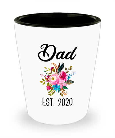 New Dad Gifts Expecting Daddy to Be Baby Shower Gift Pregnancy Announcement Dad Est 2020 Ceramic Shot Glass