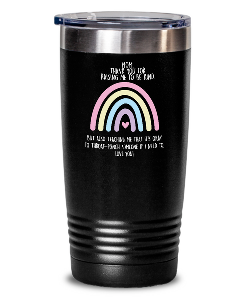 Funny Sarcastic Gift for Mom Throat Punch Mug Insulated Drink Tumbler Travel Cup