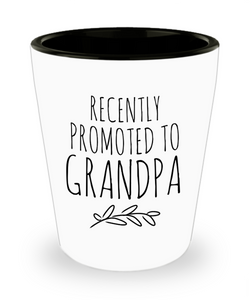 Recently Promoted to Grandpa Funny Future Grandfather Reveal Announcement Ceramic Shot Glass