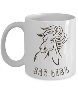 Horse Mug, Horse Coffee Mug, Horse Rider Gift, Hay Girl, Horse Trainer Gift, Horse Cup