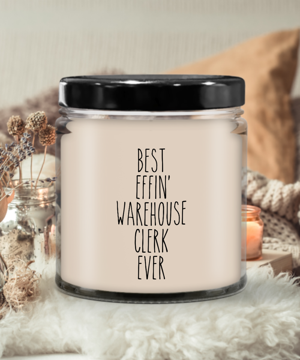 Gift For Warehouse Clerk Best Effin' Warehouse Clerk Ever Candle 9oz Vanilla Scented Soy Wax Blend Candles Funny Coworker Gifts