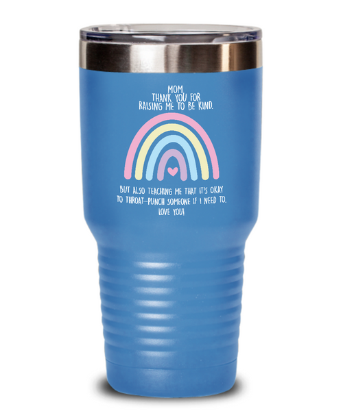 Funny Sarcastic Gift for Mom Throat Punch Mug Insulated Drink Tumbler Travel Cup