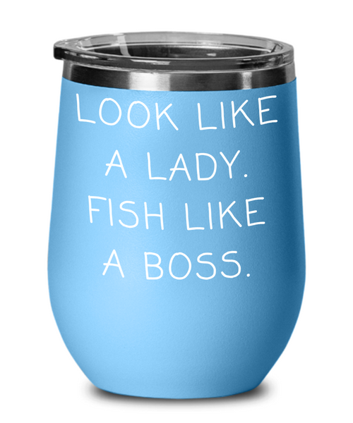 Fishing Gifts for Women, Fishing Mug, Saltwater Fishing Mug, Fish Insulated Wine Tumbler