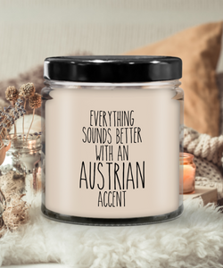 Austria Candle Everything Sounds Better With An Austrian Accent 9 oz Vanilla Scented Soy Wax Candle