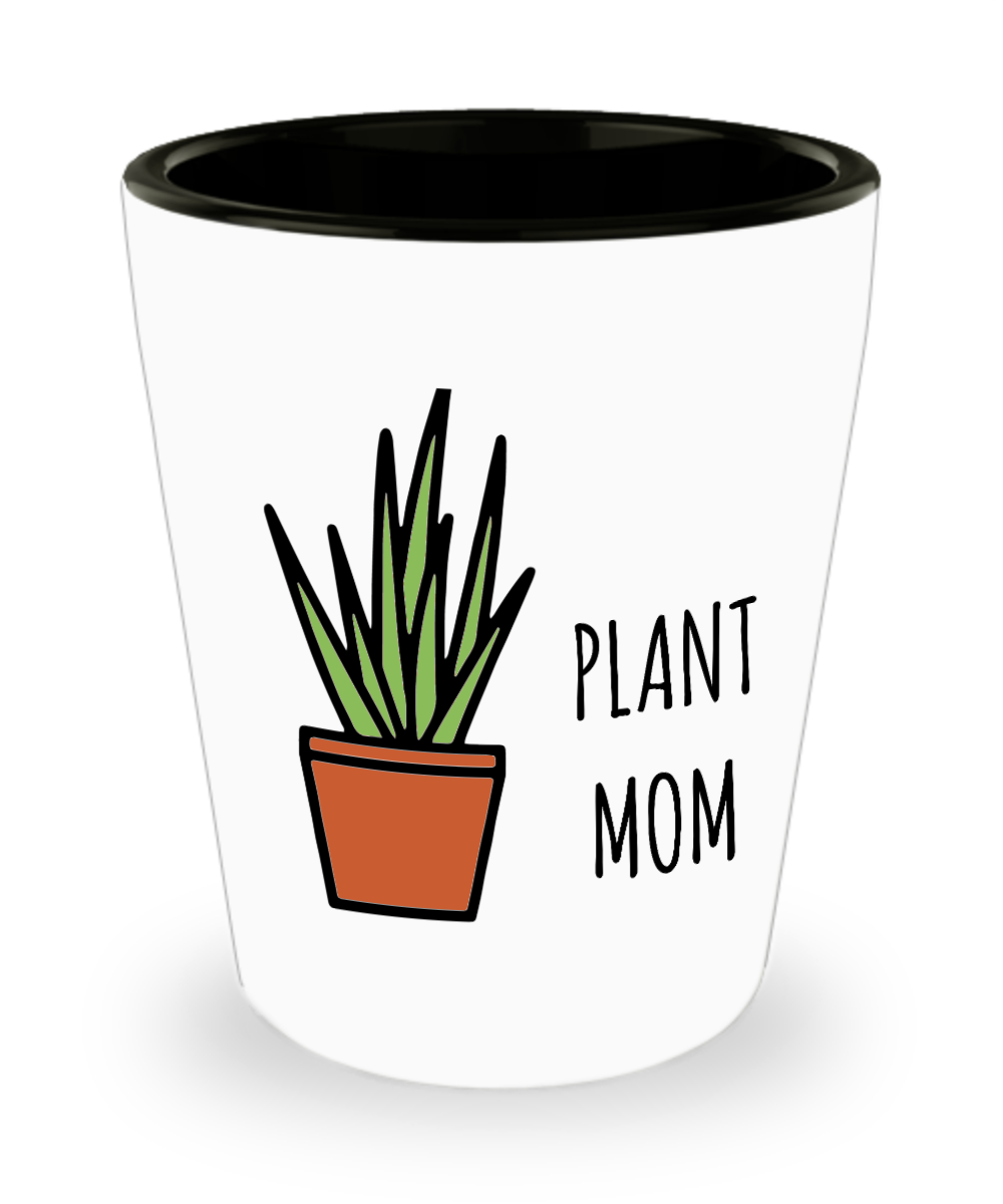 Proud Stay at Home Plant Mom Funny Ceramic Shot Glass