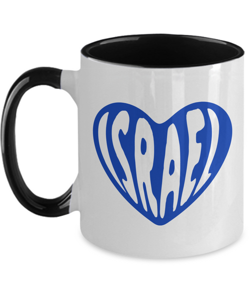 Israel Heart Mug, Support Israel, Israel Love, Israel Pride, Jewish Mug, Jewish Gifts, Colored Coffee Cup