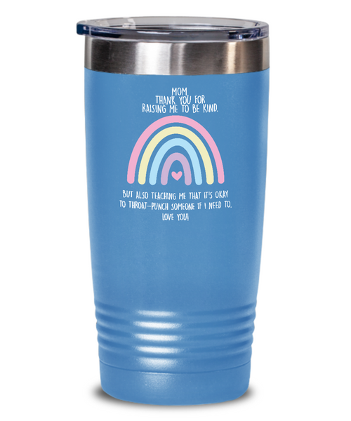 Funny Sarcastic Gift for Mom Throat Punch Mug Insulated Drink Tumbler Travel Cup