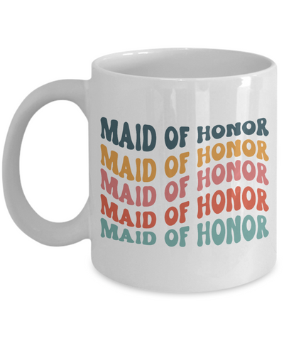 Maid of Honor Mug, MOH Mug, Bridesmaid Mug, Groovy Bachelorette, Groovy Bridesmaid, Retro Bridesmaid Mug, Bridal Party Mugs, Wedding Day, Bridal Party Gifts