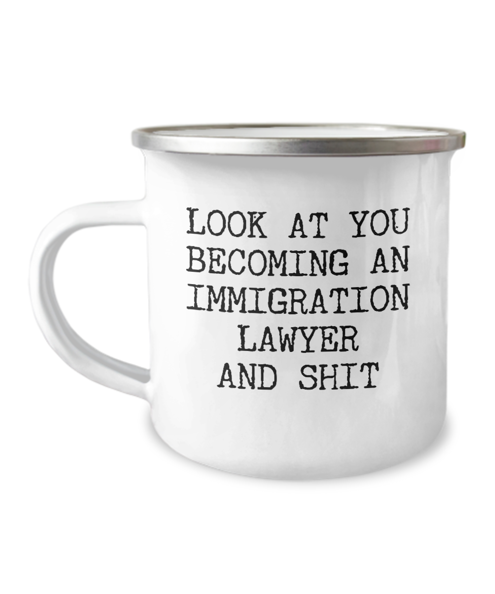 Becoming An Immigration Lawyer Camping Mug Coffee Cup Funny Coworker Gifts