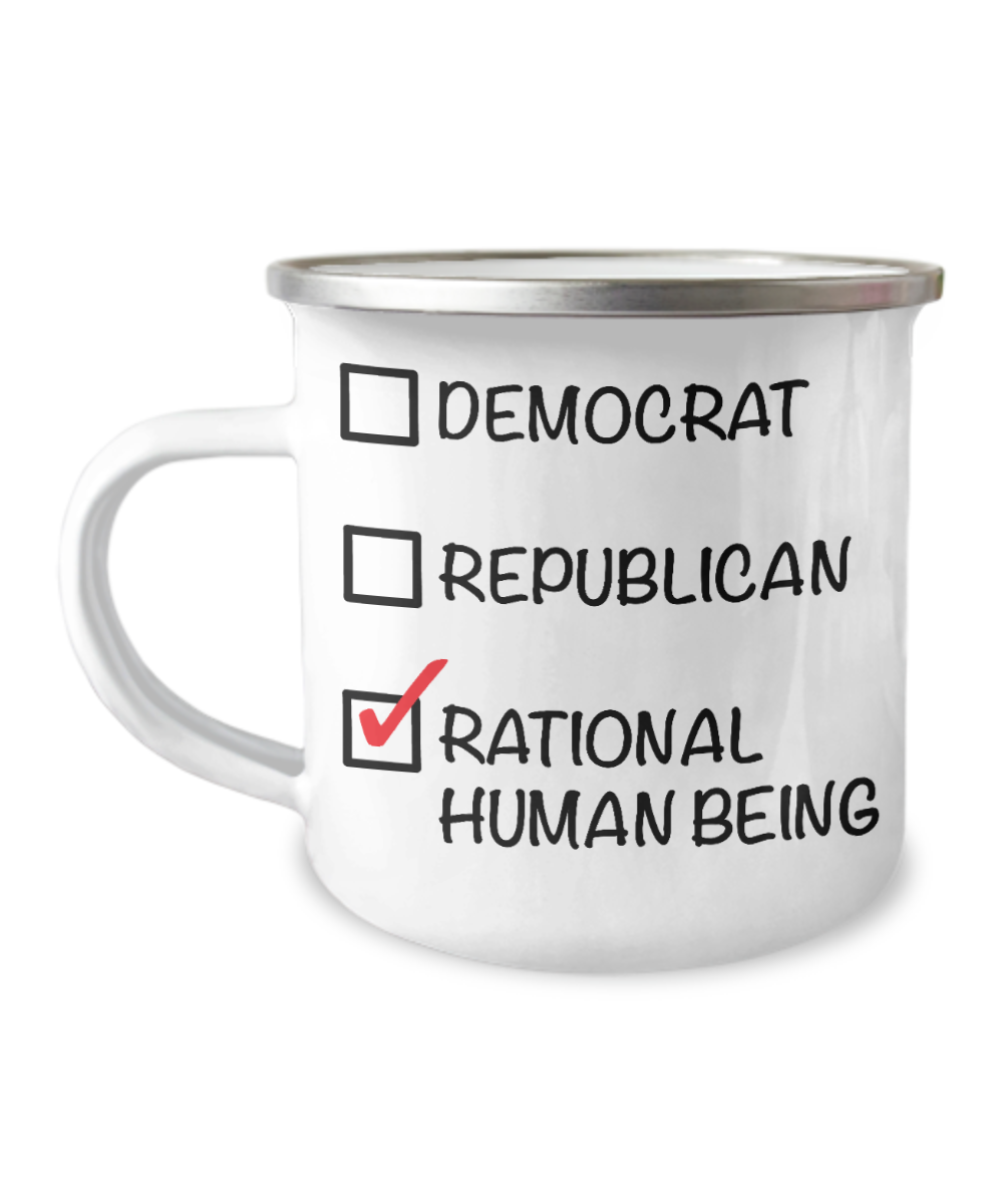 Libertarian Mug Libertarian Gifts Political Gag Gift Political Parties Political Junkie Rational Human Being Funny Election 2024 Metal Camping Coffee Cup