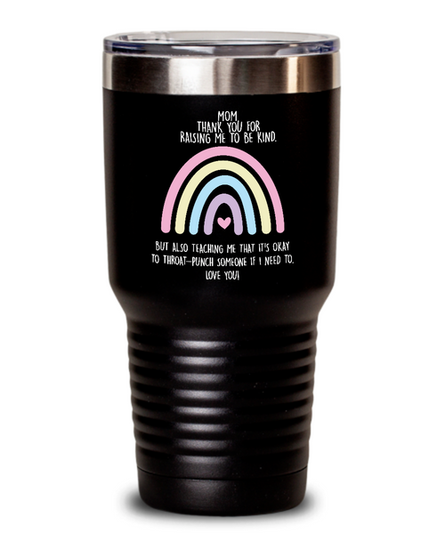Funny Sarcastic Gift for Mom Throat Punch Mug Insulated Drink Tumbler Travel Cup