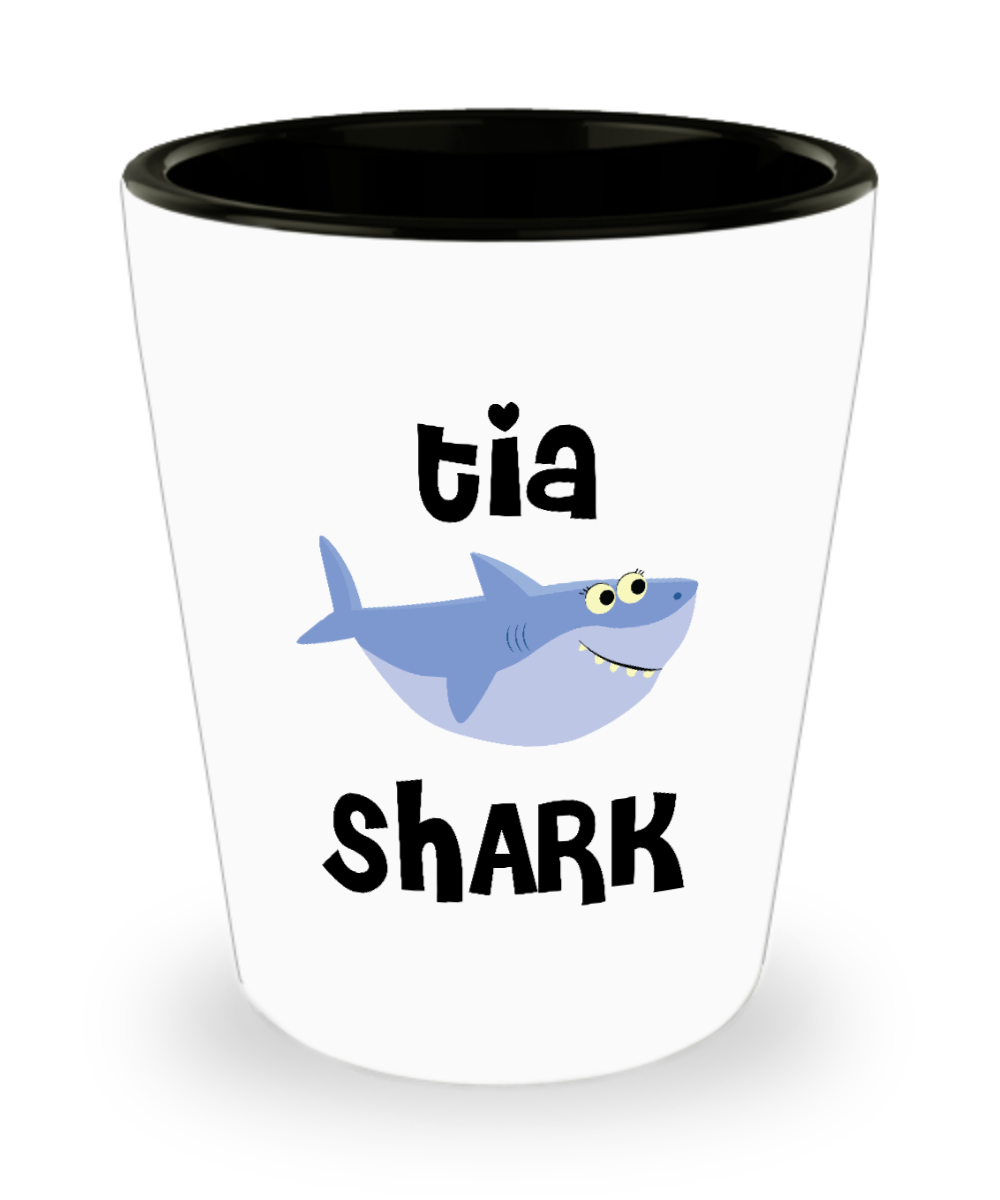 Tia Shark Do Do Do Gift Idea Birthday Gifts for Tias Ceramic Shot Glass