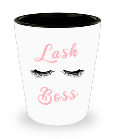 Lash Boss Lash Tech Gift Lashes Cup Eyelash Artist Ceramic Shot Glass