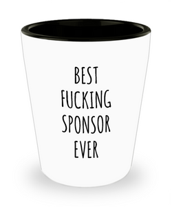 Worlds Best Sponsor Ever Ceramic Shot Glass Funny AA Gifts for Sponsors