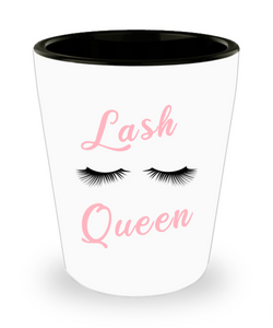 Lash Queen Lash Tech Gift Lashes Technician Eyelash Artist Gifts Ceramic Shot Glass