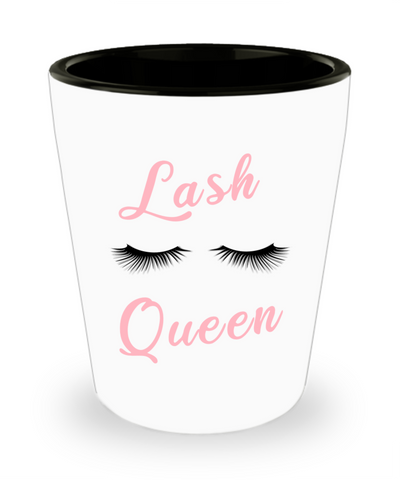 Lash Queen Lash Tech Gift Lashes Technician Eyelash Artist Gifts Ceramic Shot Glass