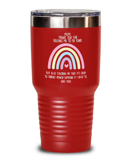 Funny Sarcastic Gift for Mom Throat Punch Mug Insulated Drink Tumbler Travel Cup