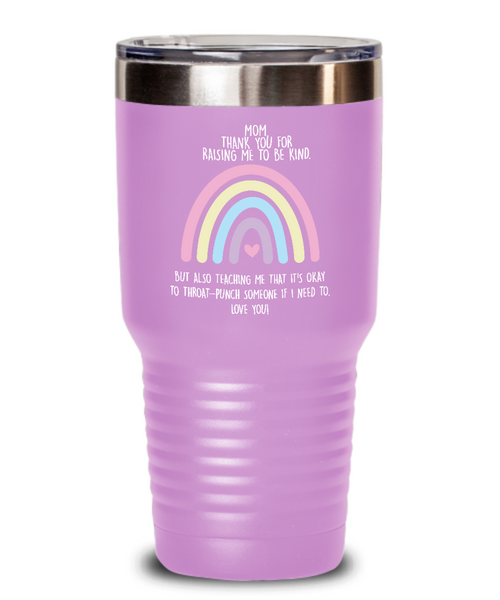 Funny Sarcastic Gift for Mom Throat Punch Mug Insulated Drink Tumbler Travel Cup