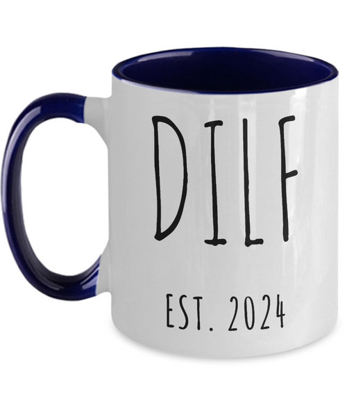 First Time Dad Gift, New Dad Gift, DILF Est 2024, First Father's Day Cup, Expecting Dad, Couples Baby Shower Gift, Colored Mug