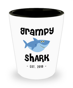 Grampy Shark Mug New Grampy Est 2019 Do Do Do Expecting Grampy Baby Shower Pregnancy Reveal Announcement Gifts Ceramic Shot Glass