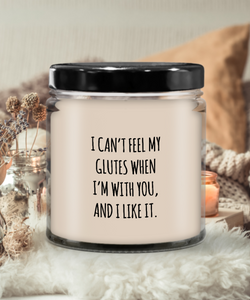 I Can't Feel My Glutes 32 oz Water Bottle Candle 9oz Vanilla Scented Soy Wax Blend Candles Funny Gifts