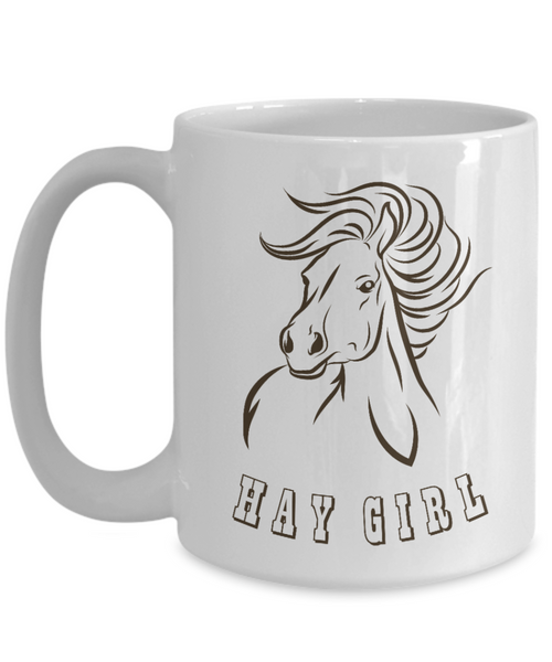 Horse Mug, Horse Coffee Mug, Horse Rider Gift, Hay Girl, Horse Trainer Gift, Horse Cup