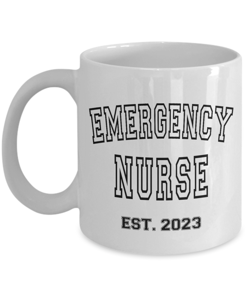 Emergency Nurse Est 2023, Emergency Department, Emergency Room, ER Nurse Gift, Graduation Gift, New Nurse Gift, RN Mug, Nurse Coffee Cup