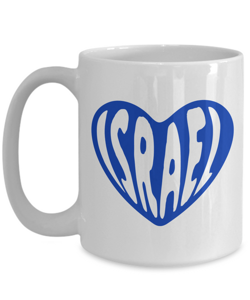 Israel Heart Mug, Support Israel, Israel Love, Israel Pride, Jewish Mug, Jewish Gifts, Coffee Cup