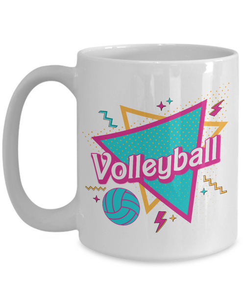 Volleyball Mom Mug, Volleyball Coach, Volleyball Player Gift, Volleyball Team Gift, Volleyball Gift Idea, Retro 90's Coffee Cup