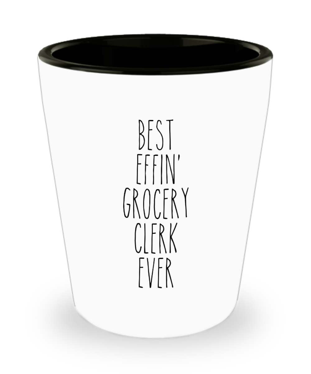 Gift For Grocery Clerk Best Effin' Grocery Clerk Ever Ceramic Shot Glass Funny Coworker Gifts