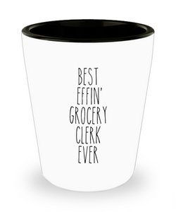 Gift For Grocery Clerk Best Effin' Grocery Clerk Ever Ceramic Shot Glass Funny Coworker Gifts