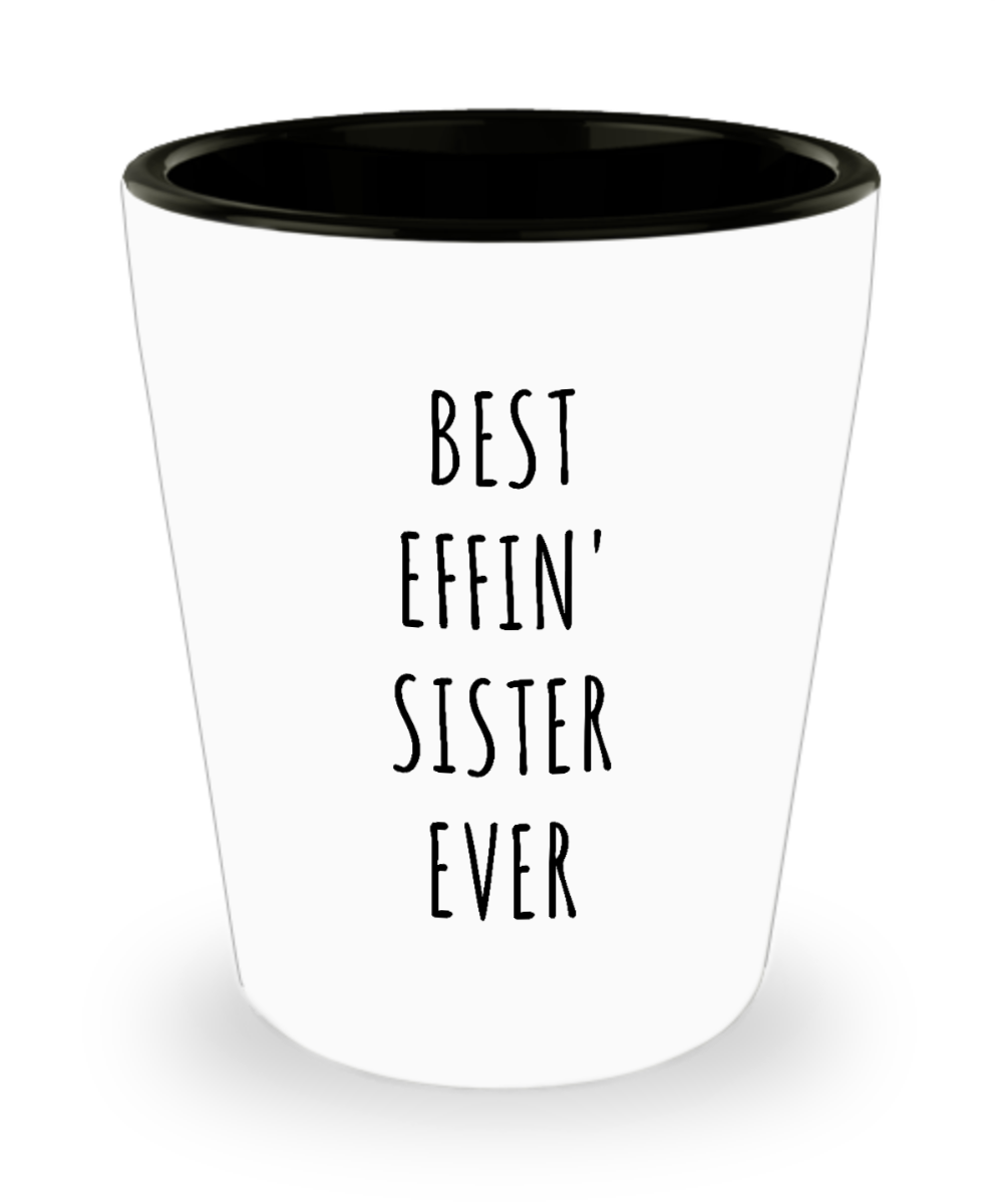 Best Effin Sister Ever Ceramic Shot Glass Funny Gifts for Sisters