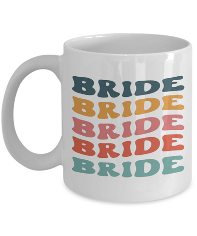 Bride Cup, Groovy Bachelorette, Groovy Bride, Retro Bride Mug, Bridal Party Mugs, Wedding Day, Aesthetic Boho Coffee Cup