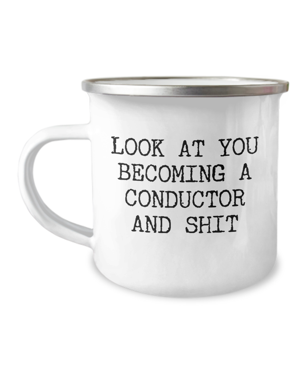 Becoming Conductor Camping Mug Coffee Cup Funny Coworker Gifts