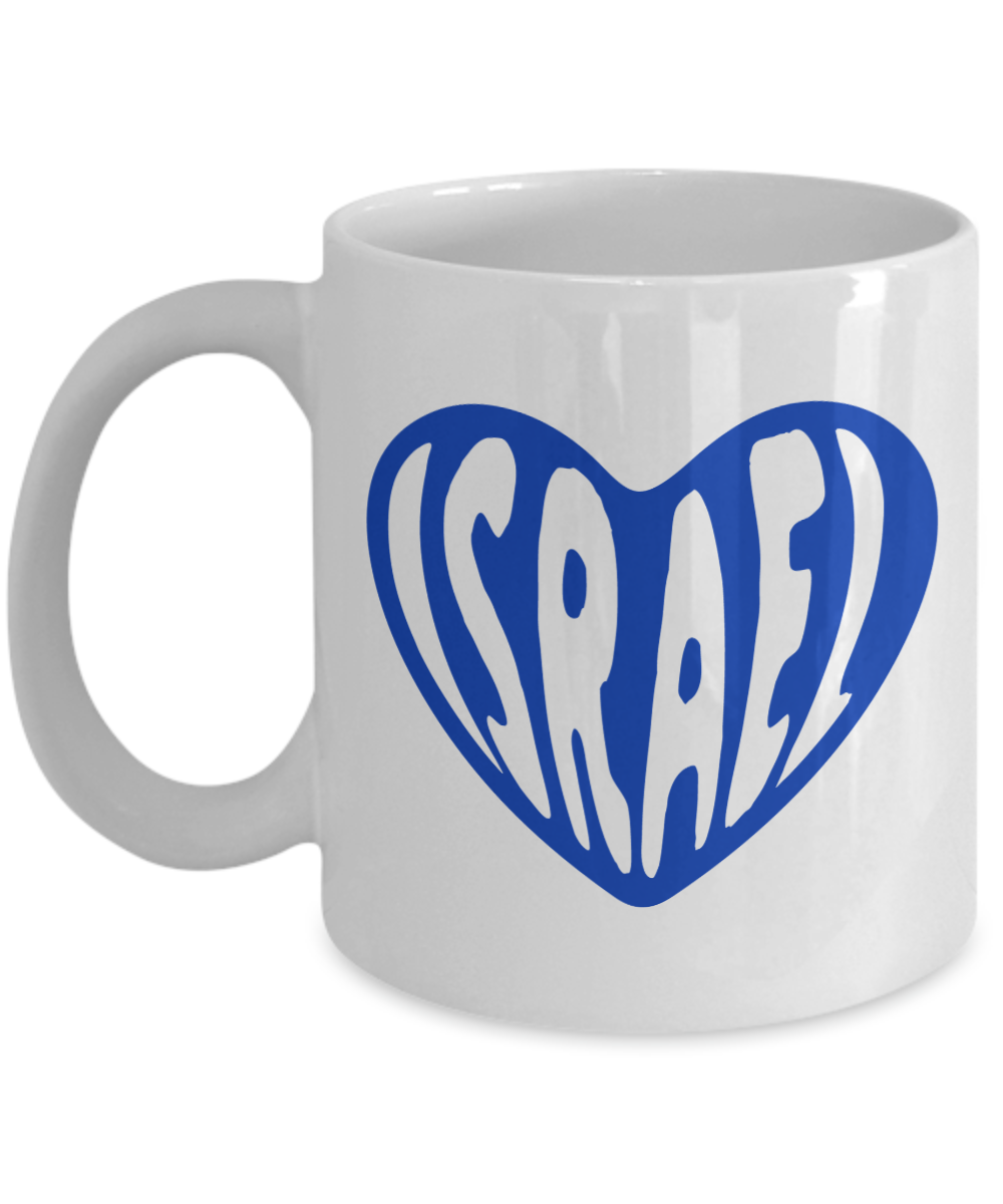 Israel Heart Mug, Support Israel, Israel Love, Israel Pride, Jewish Mug, Jewish Gifts, Coffee Cup