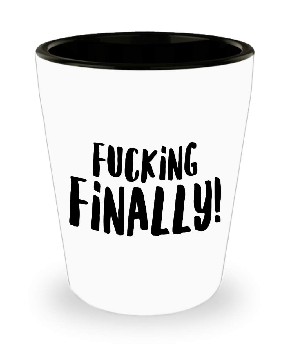 Funny Graduation Shot Glass College Graduation Gift Idea for the Graduate Class of 2019 Ceramic Fucking Finally Shot Glasses