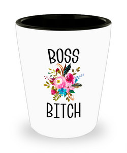 Boss Bitch Like A Boss Lady Boss Babe Coworker Gifts Funny Ceramic Shot Glass for Women