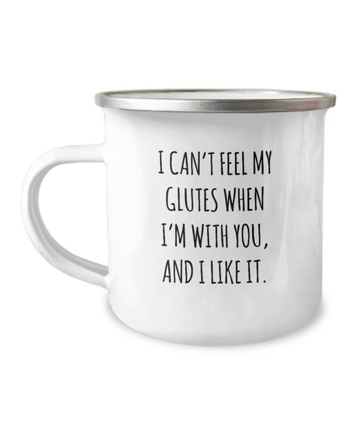 I Can't Feel My Glutes 32 oz Water Bottle Camping Mug Coffee Cup Funny Coworker Gifts